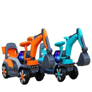 新款儿童滑行车四轮滑行挖掘机可坐可骑工程车助步音乐车挖土机