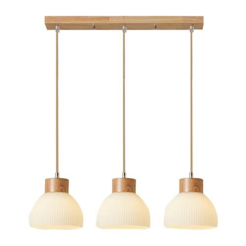 南瓜吊灯简约现代时尚创意原木吧台灯北欧艺术设计师款三头餐厅灯