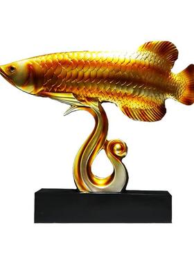 欧式风格装饰品发财金龙鱼摆件电视柜办公桌乔迁新居创意礼品