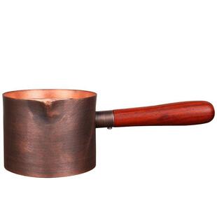 手工纯铜茶壶公道杯中式围炉煮茶公道杯西北罐罐茶木质把手煮茶器