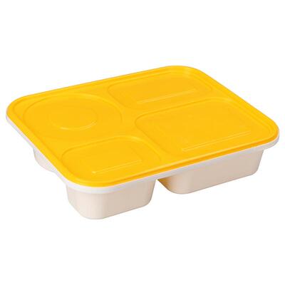 一次性餐盒长方形四格打包盒锁扣外卖分装快餐盒塑料饭盒