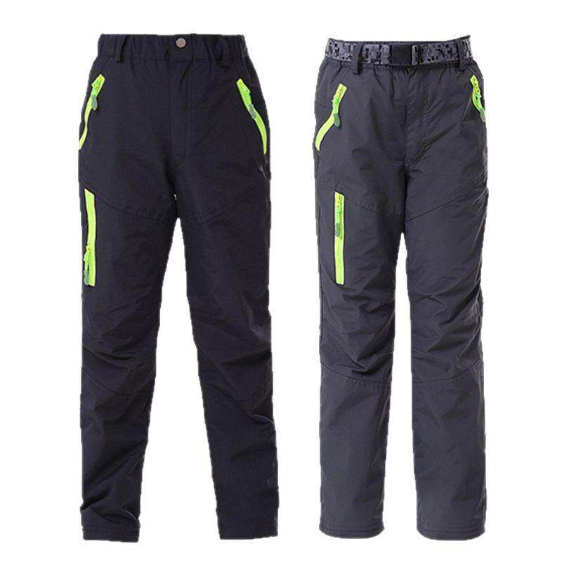 户外冲锋裤儿童双层男童女童冬季加绒保暖防风防水滑雪裤校服裤