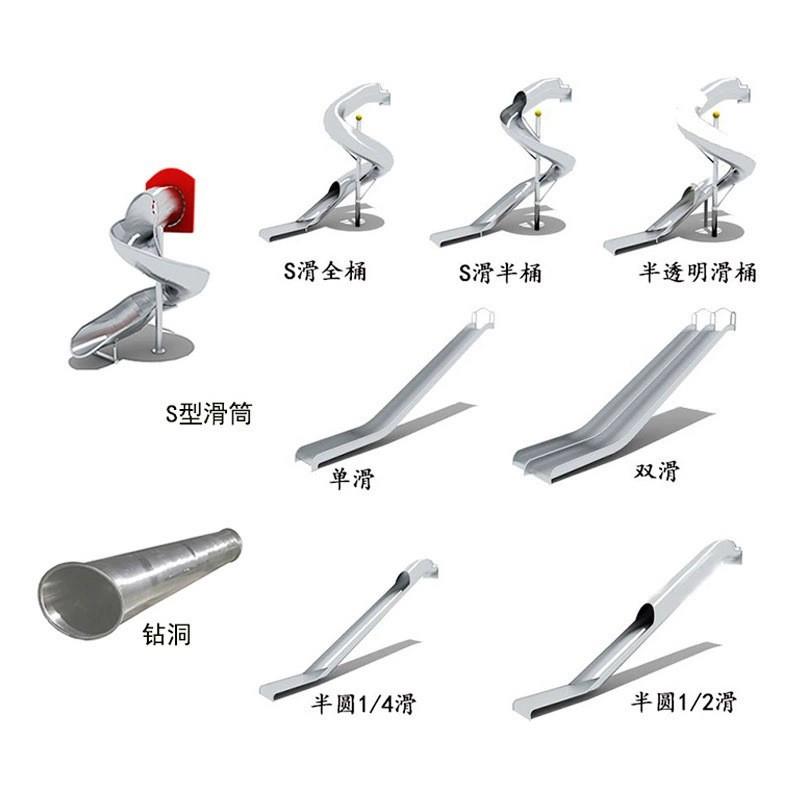 大型不锈钢滑梯户外儿童组合式游乐设备小区廊桥幼儿园无动力设施图片