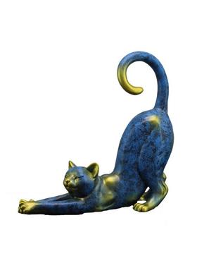 创意现代简约抽象树脂工艺品客厅电视柜装饰婚庆礼品可爱猫咪摆件