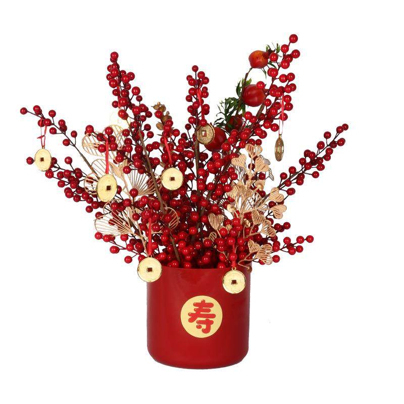 结婚生日开业新年乔迁金色福桶插花桶气氛装饰摆件仿真花套装,节庆用品/礼品,陪嫁用品套装,淘宝优惠券,粉丝福利购,淘宝优惠卷