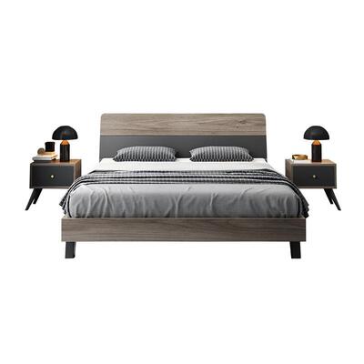 北欧实木板式床1.8米双人1.5米主卧婚床现代简约酒店民宿经济矮床