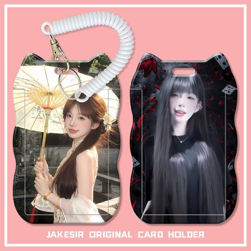 张嘉慧网红可爱美女公交校园卡学生饭卡门禁卡厂牌弹簧绳