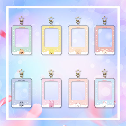 新款straykids 亚克力钥匙扣 skzoo系列相框钥匙扣 小卡卡套 明星