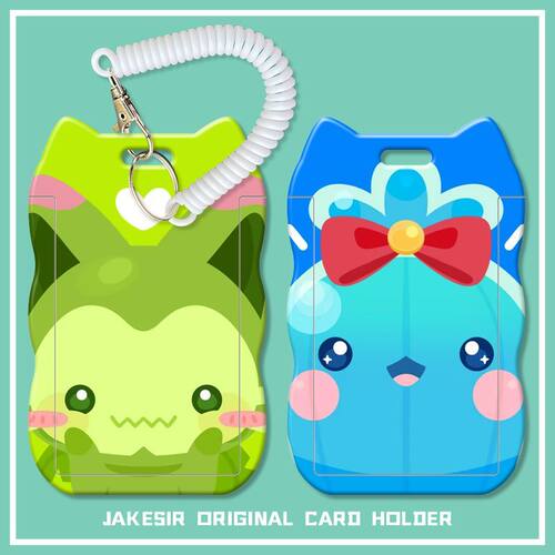 洛克王国喵喵水蓝蓝滑盖卡套饭卡公交卡身份证保护套门禁校园卡