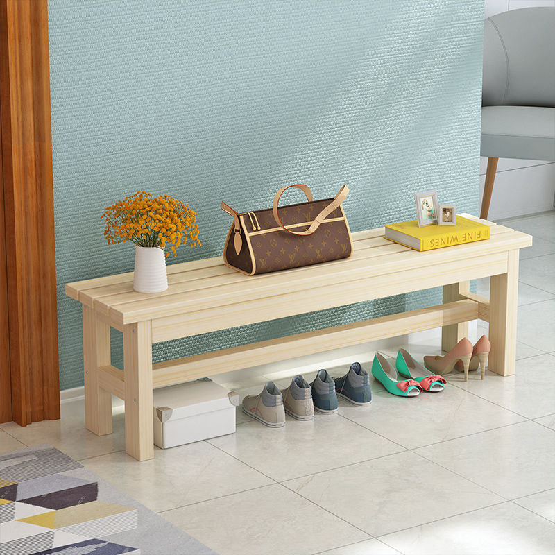实木进门换鞋长条凳浴室公园休息原木长凳子卧室床边床尾拼接凳