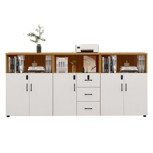 文件柜办公室落地柜资料储物柜矮柜带密码锁木质隔断柜边柜花槽柜