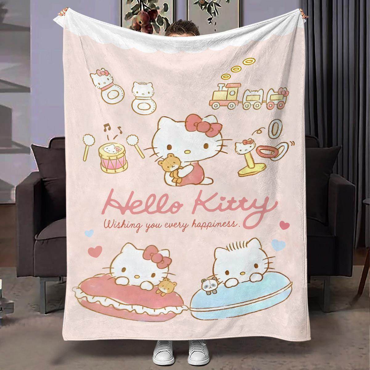 可爱卡通kitty动漫法兰绒毛毯午休毯子午睡空调毯办公室家用沙发,床上用品,休闲毯/毛毯/绒毯,淘宝优惠券,粉丝福利购,淘宝优惠卷