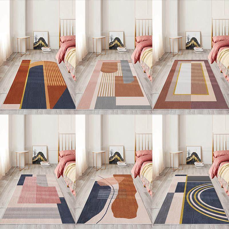 北欧简约卧室沙发地垫家用长方形床边床前地毯时尚客厅茶几垫脚垫