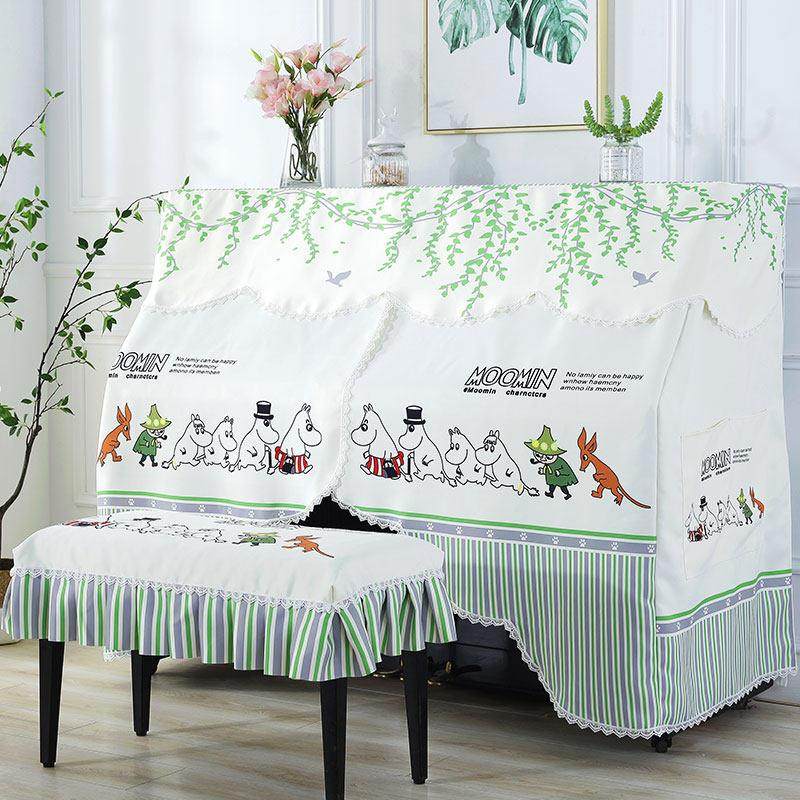 钢琴罩全罩新款北欧风钢琴套防尘罩半罩琴凳罩简约现代田园琴盖布