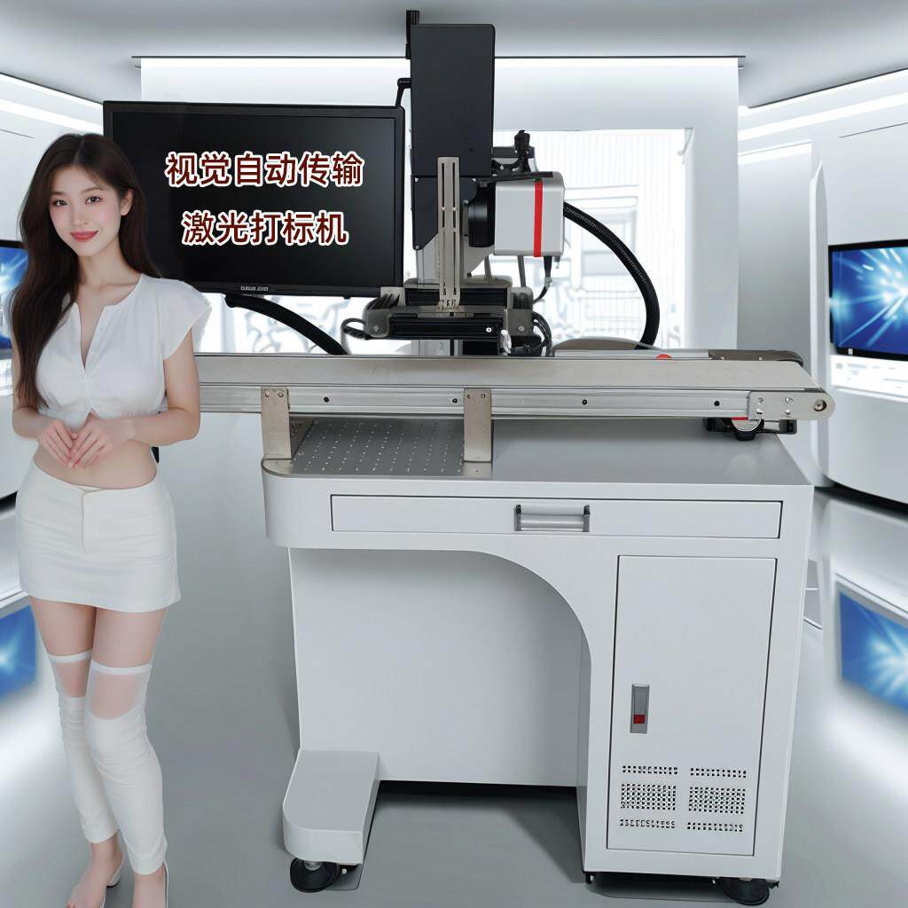 鑫科视觉定位插座异形材料自动送料激光打标机光纤紫外射频雕刻