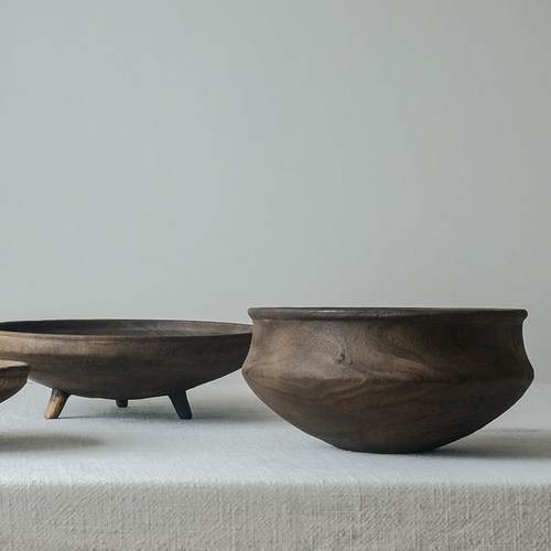 家居装饰盆实木手工艺术品木制高级感果盘酒店民宿装饰摆饰