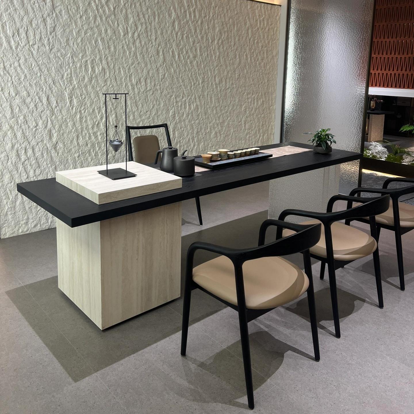 新中式北美黑胡桃木茶桌椅组合现代简约家用办公室泡茶台茶室茶几