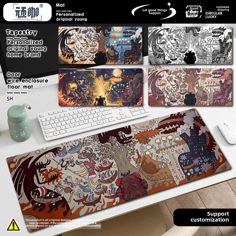 2025新鼠标垫一块路飞壁画一章键盘垫大鼠标垫办公桌垫办公室