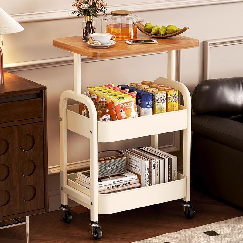 中古置物架茶几小推车沙发边几客厅边桌卧室床头柜零食收纳层架多