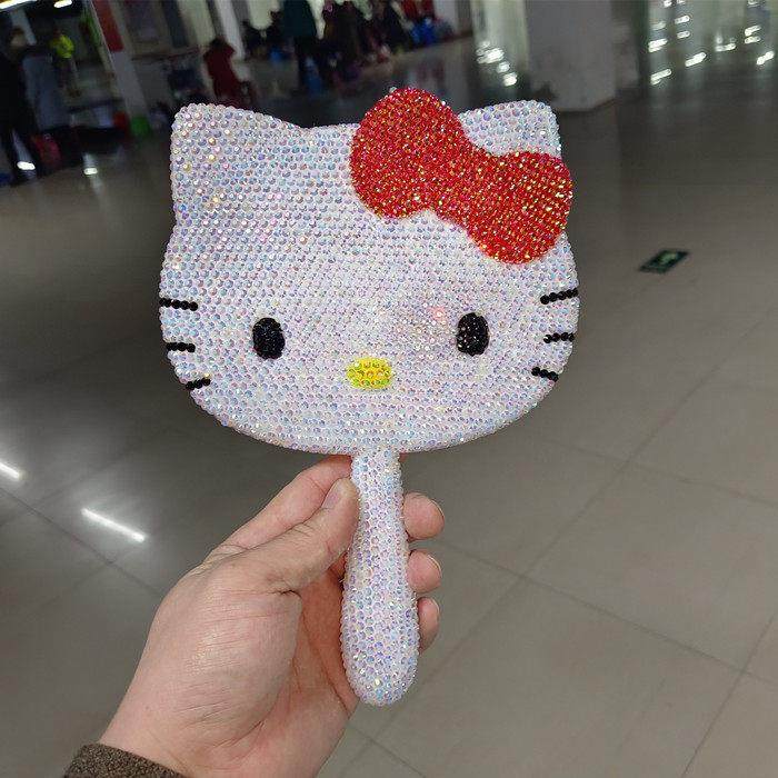 手拿粘钻长把镜子果冻钻七彩纯手工镶钻手柄式化妆贴钻镜子礼品,家庭/个人清洁工具,随身化妆镜,淘宝优惠券,粉丝福利购,淘宝优惠卷