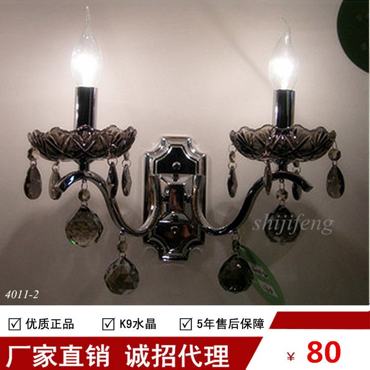 奢华欧式单头双头蜡烛水晶壁灯饰现代客厅餐厅卧室床头水晶壁灯