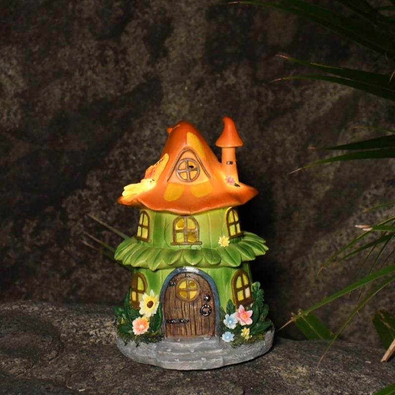 太阳能户外树脂小屋圣诞庭院花园装饰LED小夜灯童话氛围创意装饰