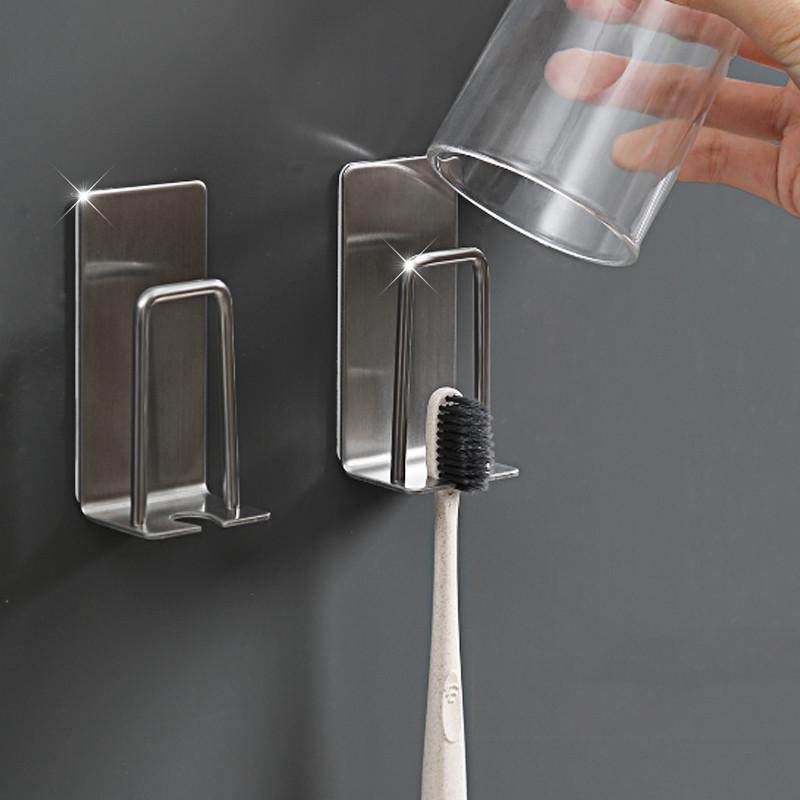 304不锈钢牙刷架 免打孔壁挂式情侣三口之家牙具家用浴室置物架