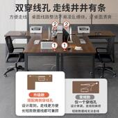 办公桌双人位面对面对坐桌椅组合2人办公室员工桌子职员工作位L型
