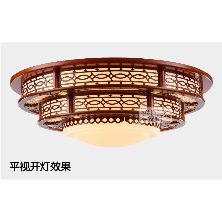 中式吸顶灯 橡木客厅灯 亚克力酒店工程灯 LED创意茶楼木艺灯具