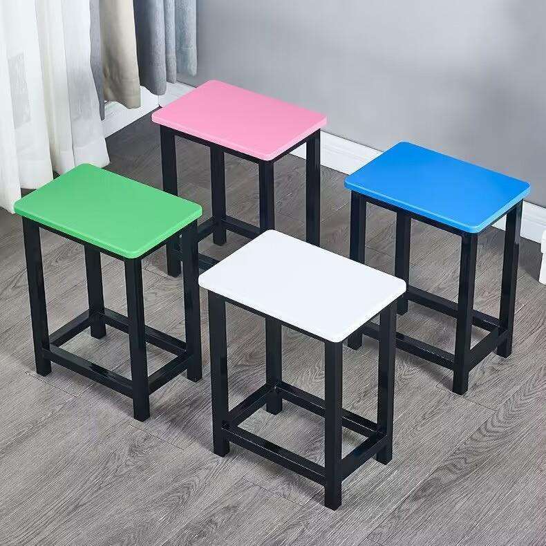 服装厂用缝纫机凳子工厂车间彩色学习高凳方凳工作椅小快餐学生登
