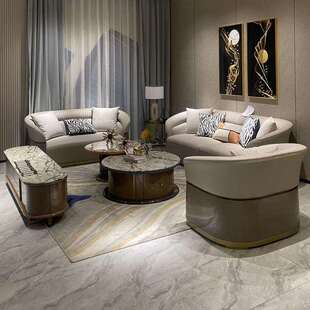 意式 高端后现代 轻奢小蛮腰沙发组合大小户型别墅套房样板房整装
