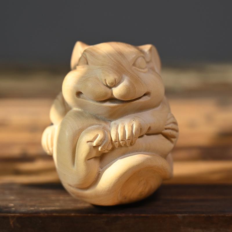 小叶黄杨木雕刻十二生肖文玩手把件茶宠茶桌摆件十二生肖工艺品