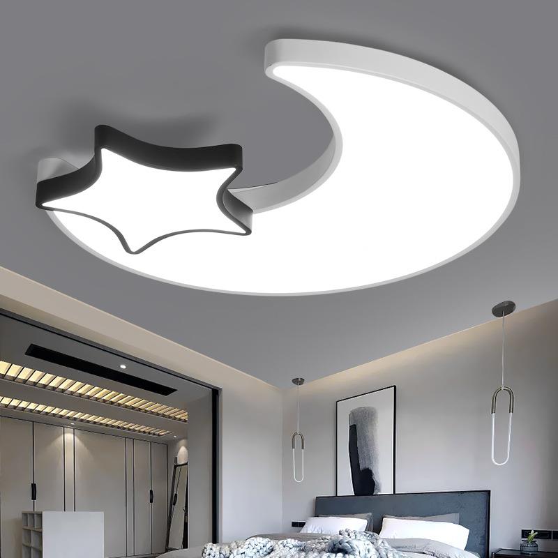 超薄个性卧室灯星星月亮led吸顶灯简约家用创意卡通儿童房间灯具