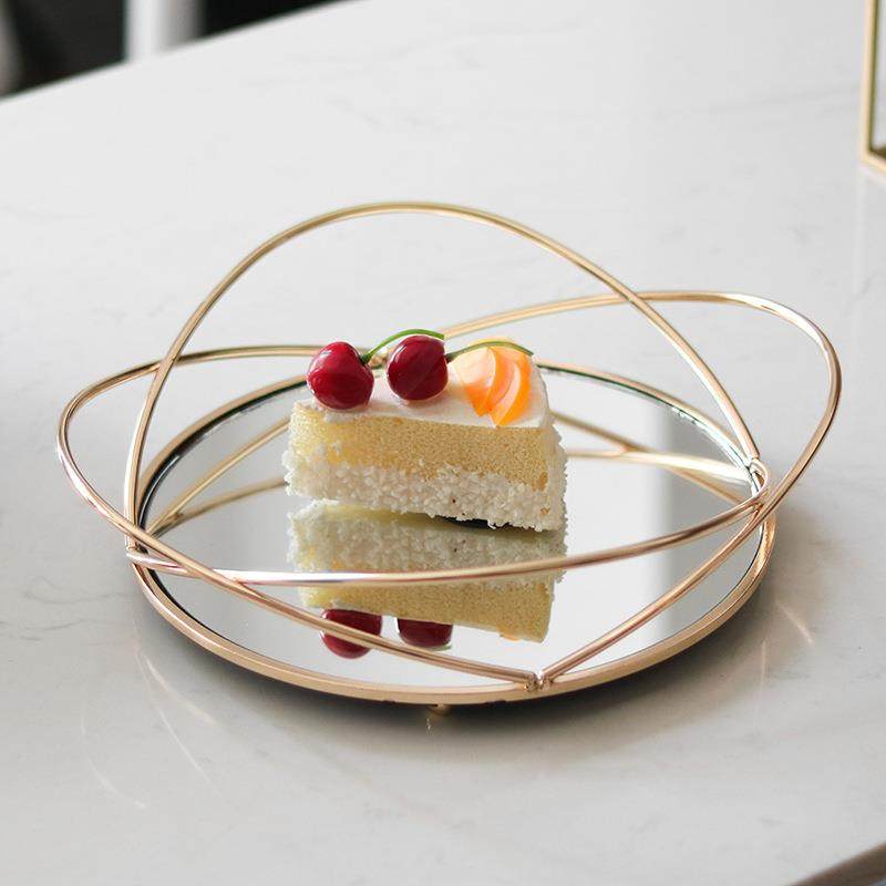 北欧轻奢创意环绕镜面果盘摆件样板房酒店甜品碟卧室收纳托盘饰品,橡塑材料及制品,亚克力管/有机玻璃管,淘宝优惠券,粉丝福利购,淘宝优惠卷