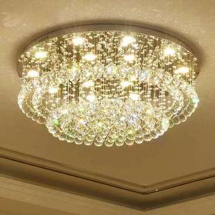 led现代简约客厅灯大厅主灯水晶吸顶大气家用圆形餐厅卧室灯 新款
