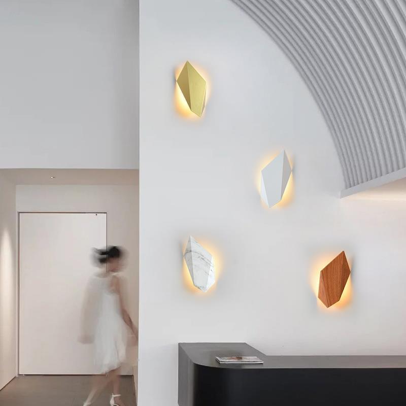 【】客厅电视墙壁灯简约网红楼梯过道轻奢几何形菱形样板房卧