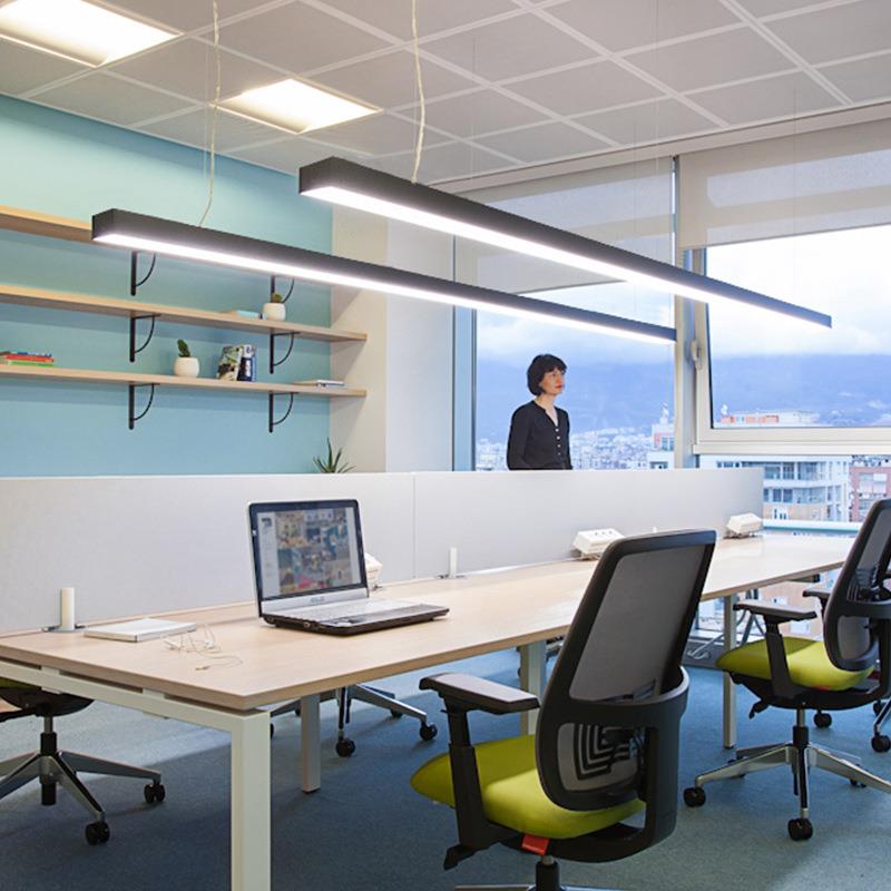 办公室吊灯led简约现代前台工作室长条灯店铺商用工业风条形灯