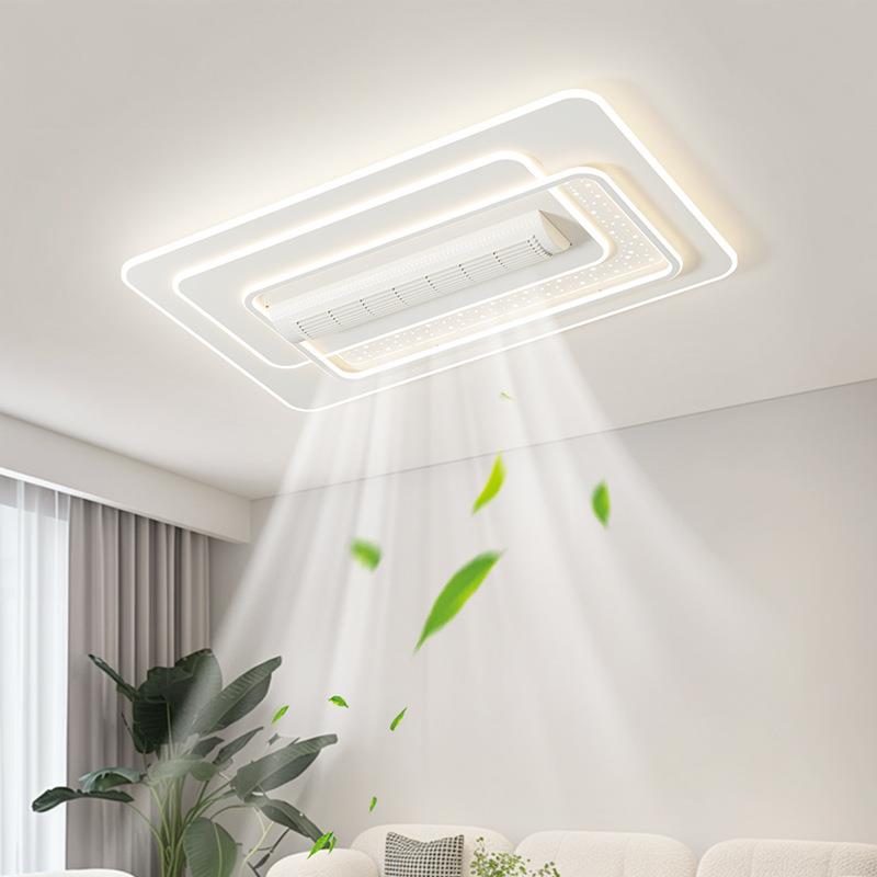 客厅无叶风扇灯全光谱护眼现代简约卧室吸顶风扇灯中山灯具厂