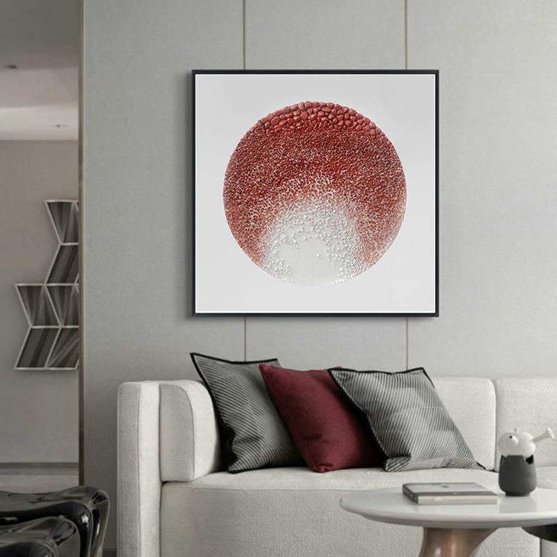 设计师款立体石头装置画样板房别墅工艺挂画创意个性手工实物画