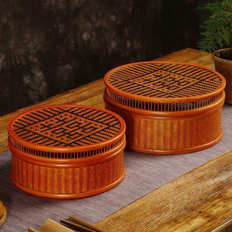 手工竹编家用带盖茶具收纳盒喜事篮子针线篮复古食盒收纳筐储物盒,家装灯饰光源,其它灯具灯饰,淘宝优惠券,粉丝福利购,淘宝优惠卷