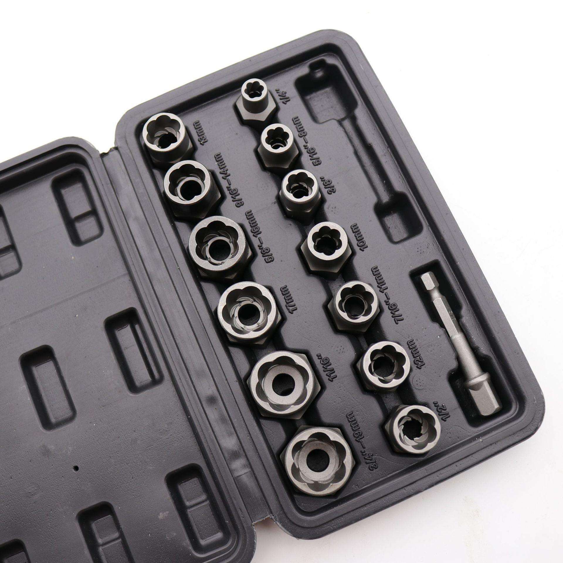 14pcs套装螺帽取出器破损残缺螺丝螺母取出器 厂家断丝取出器