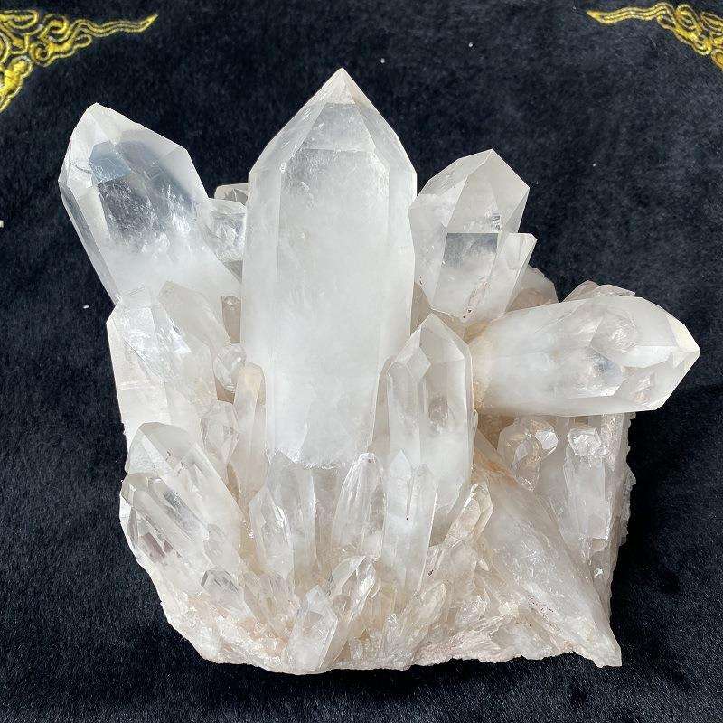 天然白水晶晶簇大晶簇摆件 家居办公摆件
