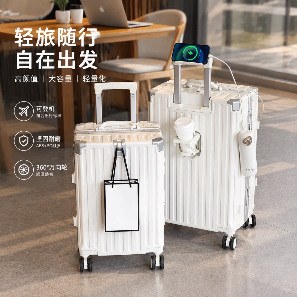 26寸行李箱铝框箱密码旅行箱学生