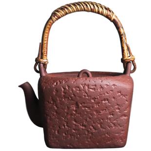 粗陶老炭岩提石纹肌理方形梁CH煮茶壶中式围炉火电陶炉个性泥烧水