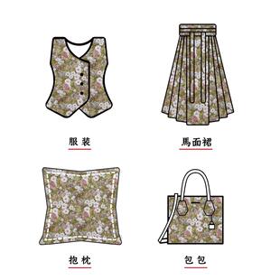 田园画风礼浮雕花朵服油装饰布复古连衣BF-F2-46裙春色织女装提花