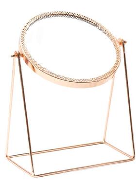 铜制台多式化妆镜欧式镜功子单公面梳妆镜结婚主镜随身便携93738