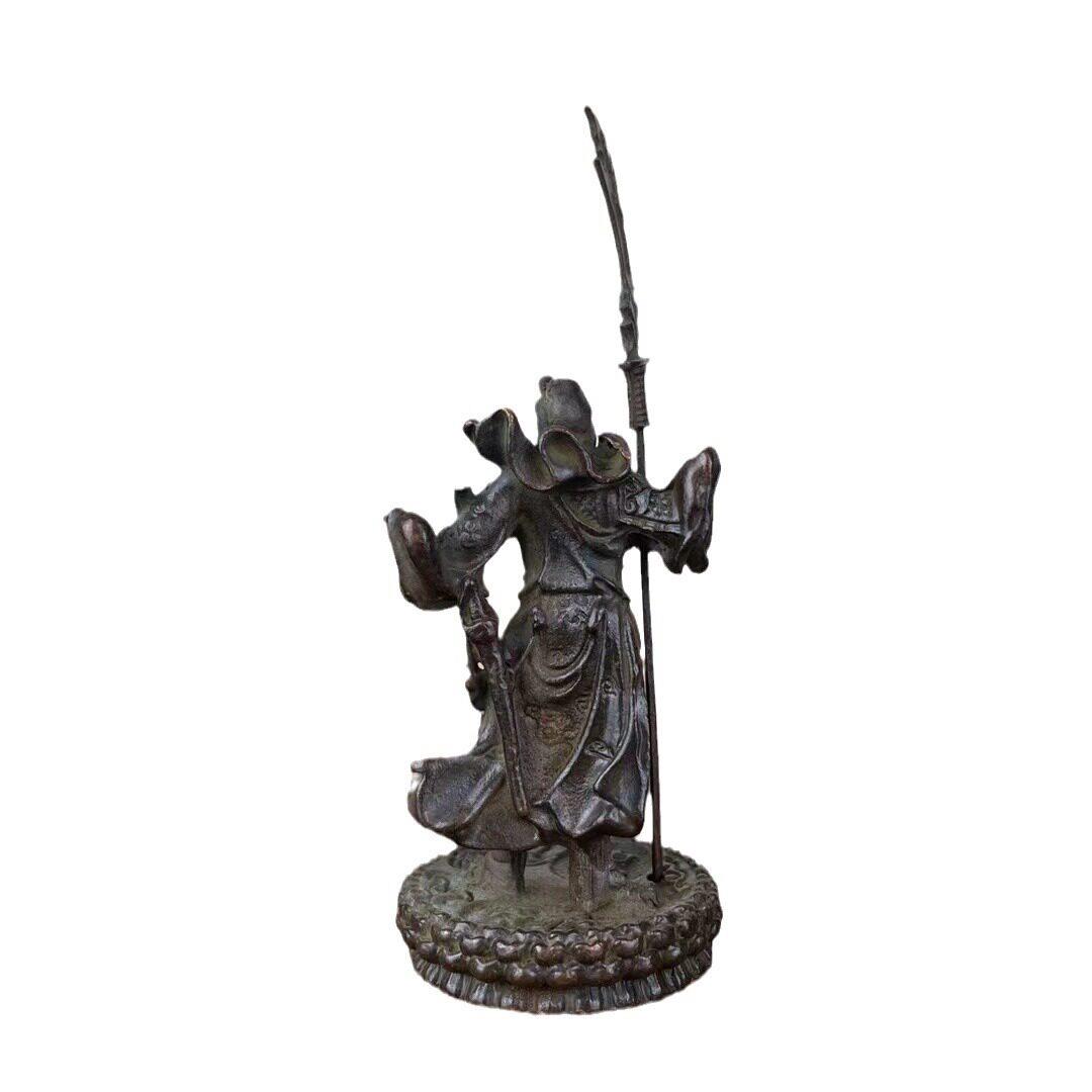 古玩横刀关公武财神像关羽关二爷摆件合金铜义薄云天关公桌面摆件图片