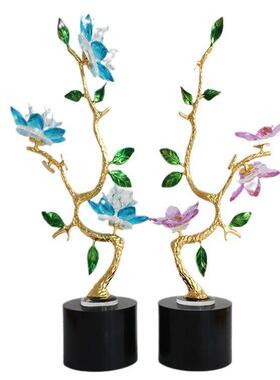 水晶莲花玄关展示柜客厅卧室书房创意家居摆件装饰品