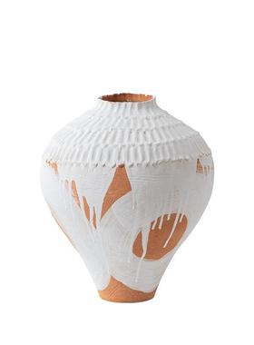 旧级感陶瓷花瓶侘寂高禅意驳中古风插斑花器复JWU古怀装饰品