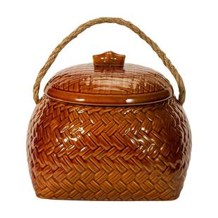 手炉提瓷炭篓仿1wh74473藤编炭装炭茶室配件家用装户外野餐碳篮碳